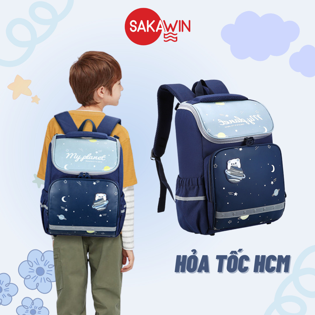 Balo chống gù Sakawin CG, Cặp sách đi học cho bé, hỗ trợ bảo vệ cột sống