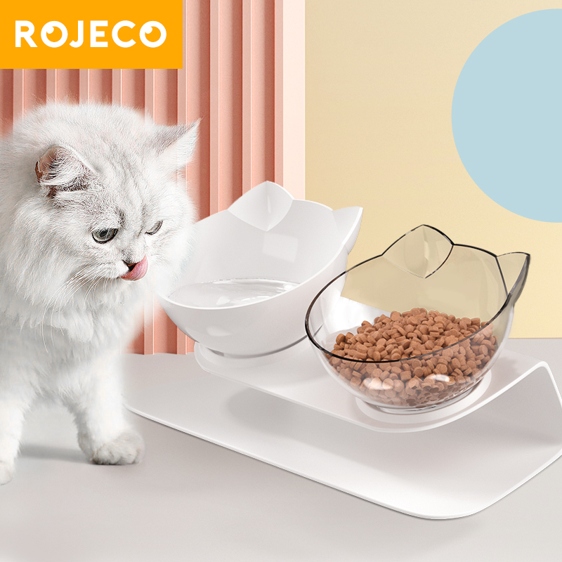 ROJECO Không trượt Đôi Mèo cho chó Dụng cụ uống nước cho mèo Dụng cụ cho mèo Dụng cụ uống nước cho thú cưng Bát nước và đồ uống cho chó Dụng cụ uống nước cho chó