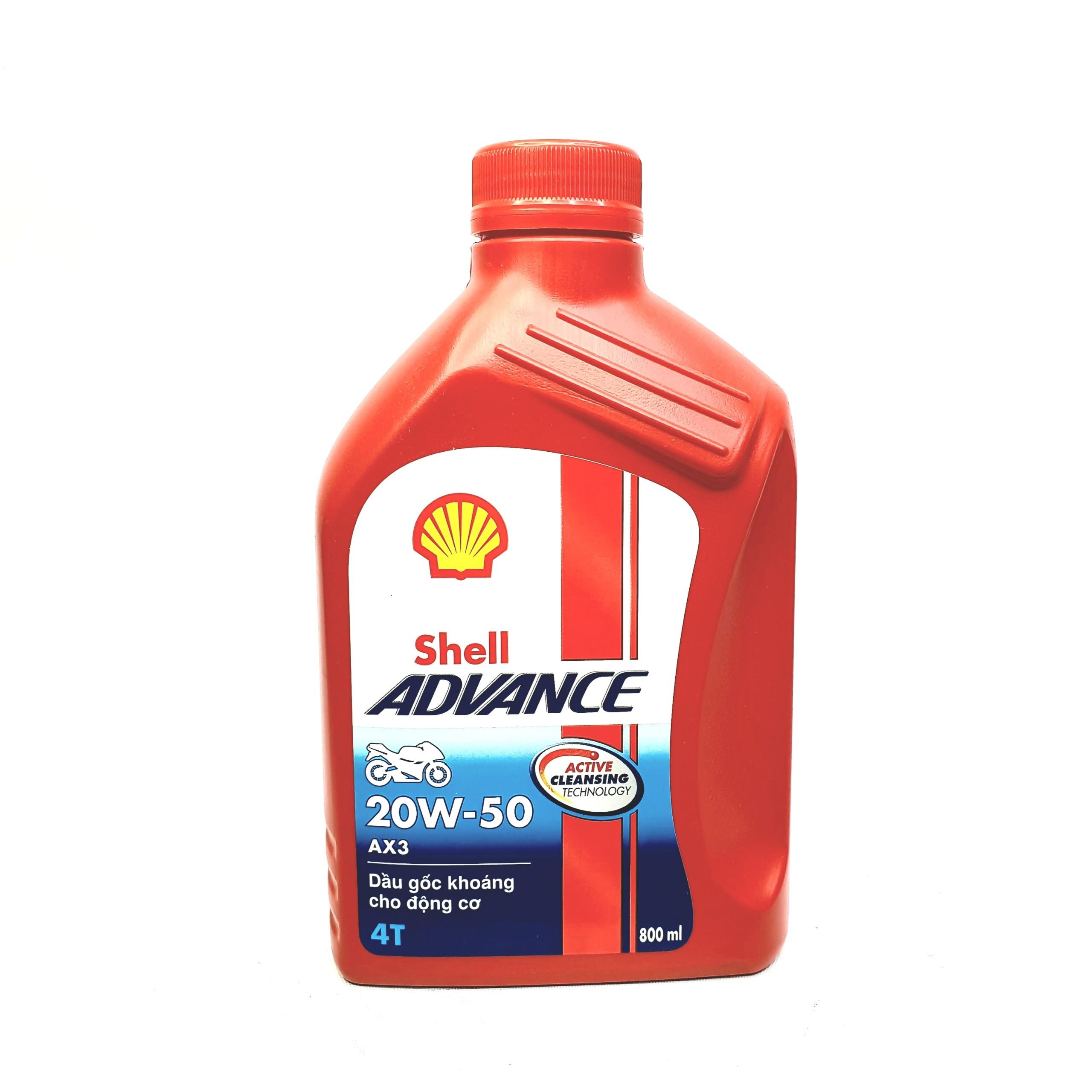 Shell advance ax3 20w50 800ml nhớt xe số