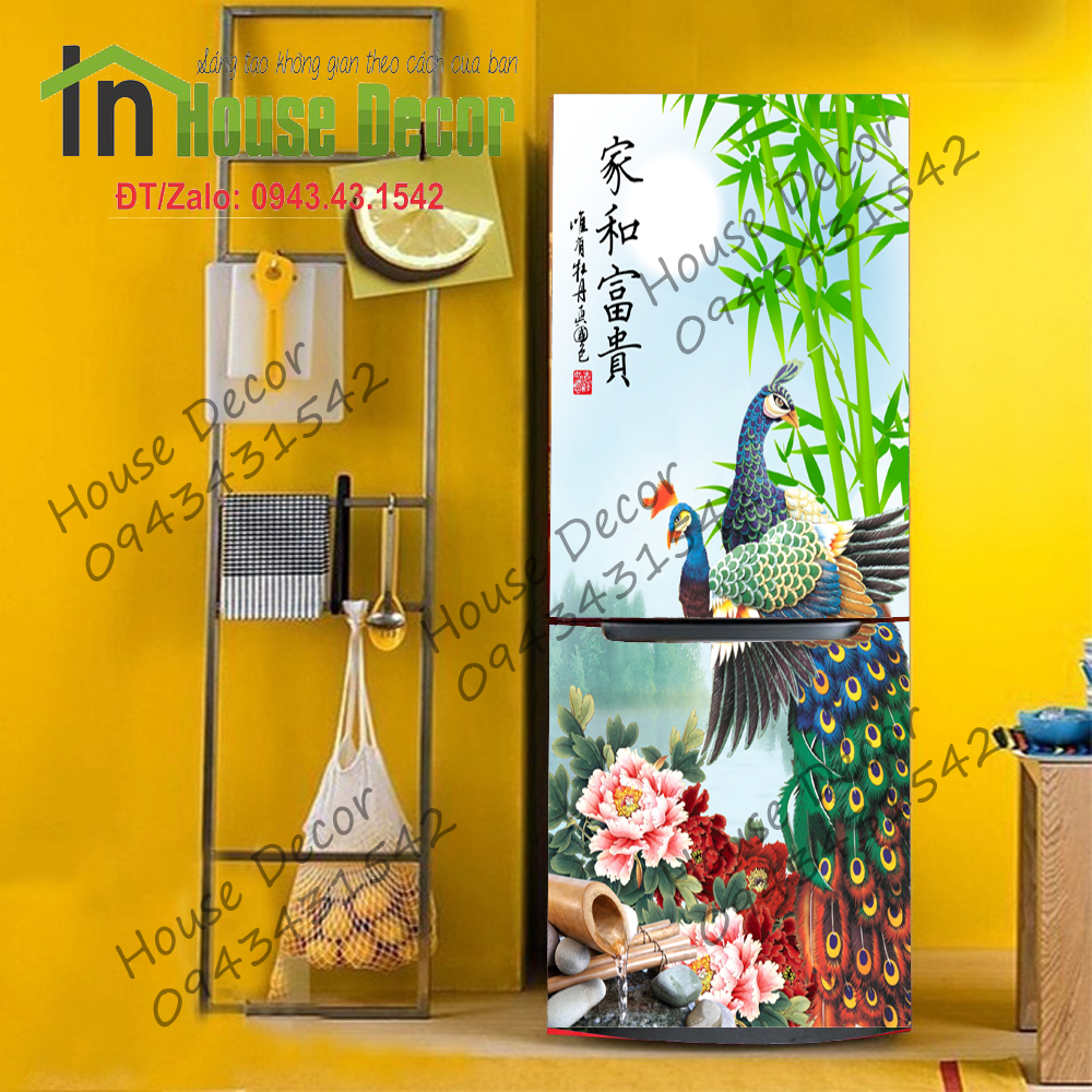 Decal trang trí tủ lạnh chống thấm cao cấp - Miếng Dán tủ lạnh, cửa kính siêu đẹp DJQ-264