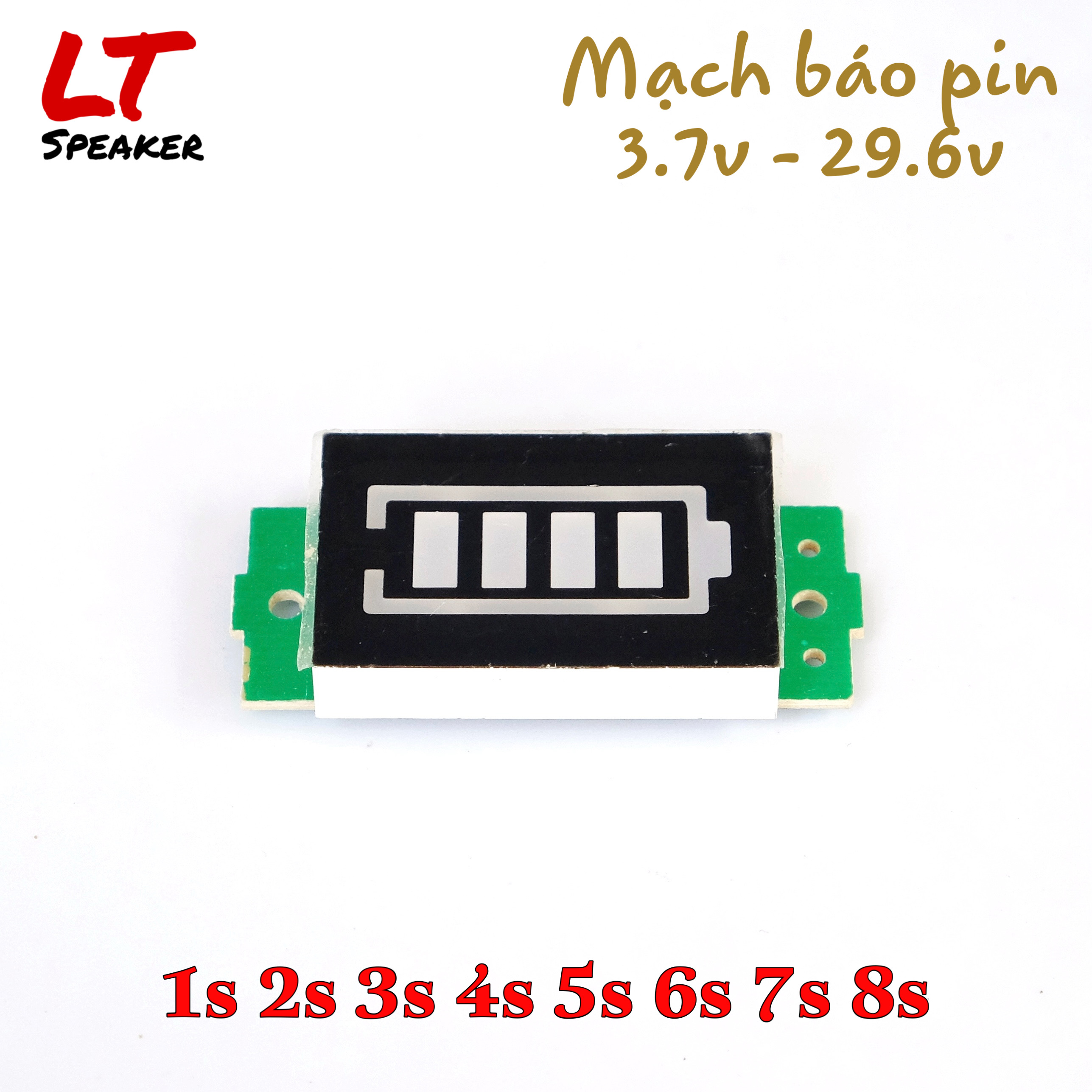 Mạch báo dung lượng pin Lithium-Ion 1S - 8S DC 3.7 - 29.6V - LT Speaker
