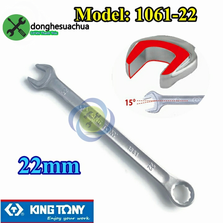 Cờ lê vòng miệng 22mm kingtony 1061-22 dài 319mm