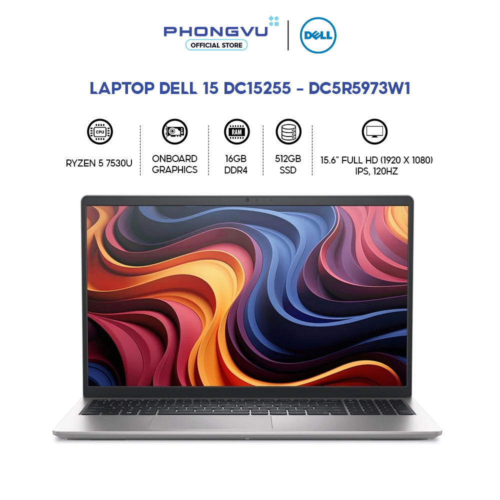 Dell Laptop 15 Dc15255 - Dc5R5973W1 (Ryzen 5 7530U/ 16Gb/ 512Gb/ Win 11 Home Sl + Office + Microsoft) - 24-Month Warranty Giá 25,290,000 Đồng*Miễn phí vận chuyển