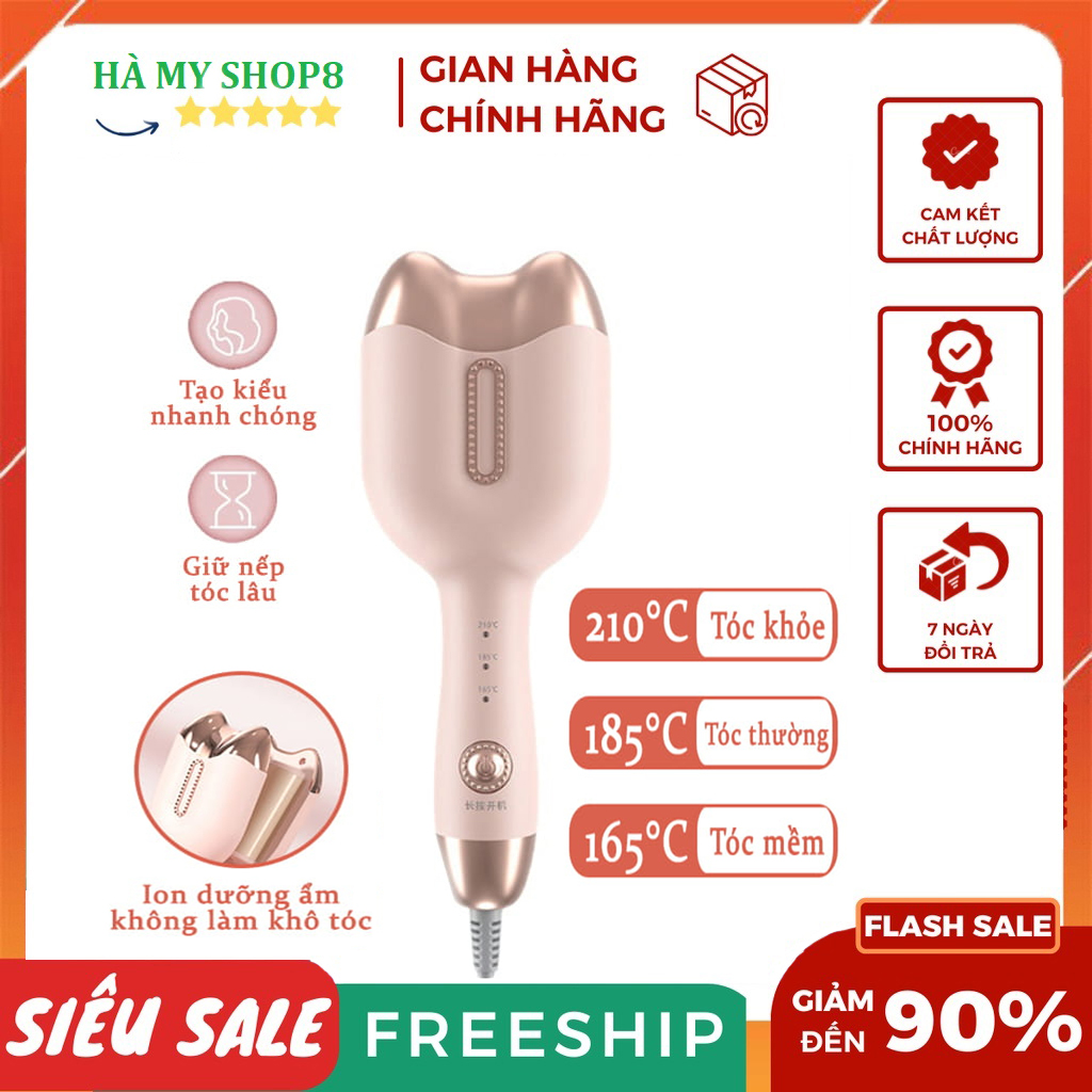 Máy uốn tóc xoăn tự động Hippie,Máy làm xoăn tóc sang trọng,Cây uốn tóc mini