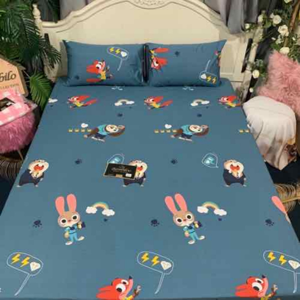 Ga chống thấm cotton 100% họa tiết hoạt hình cho bé, ga chống thấm cotton cao cấp cho bé