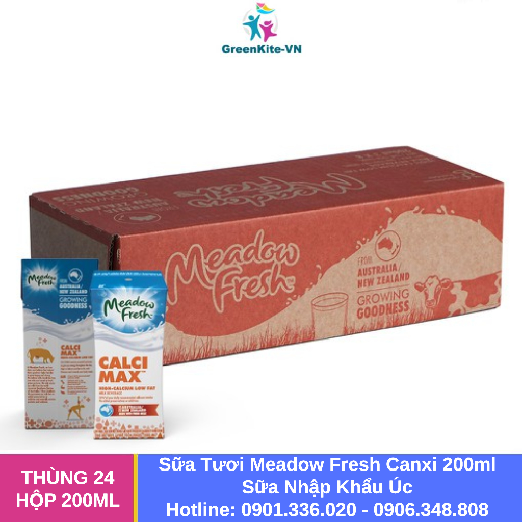 [Thùng 24 Hộp] Sữa Tươi Canxi MEADOW FRESH Ít Béo 200ML - Sữa Úc