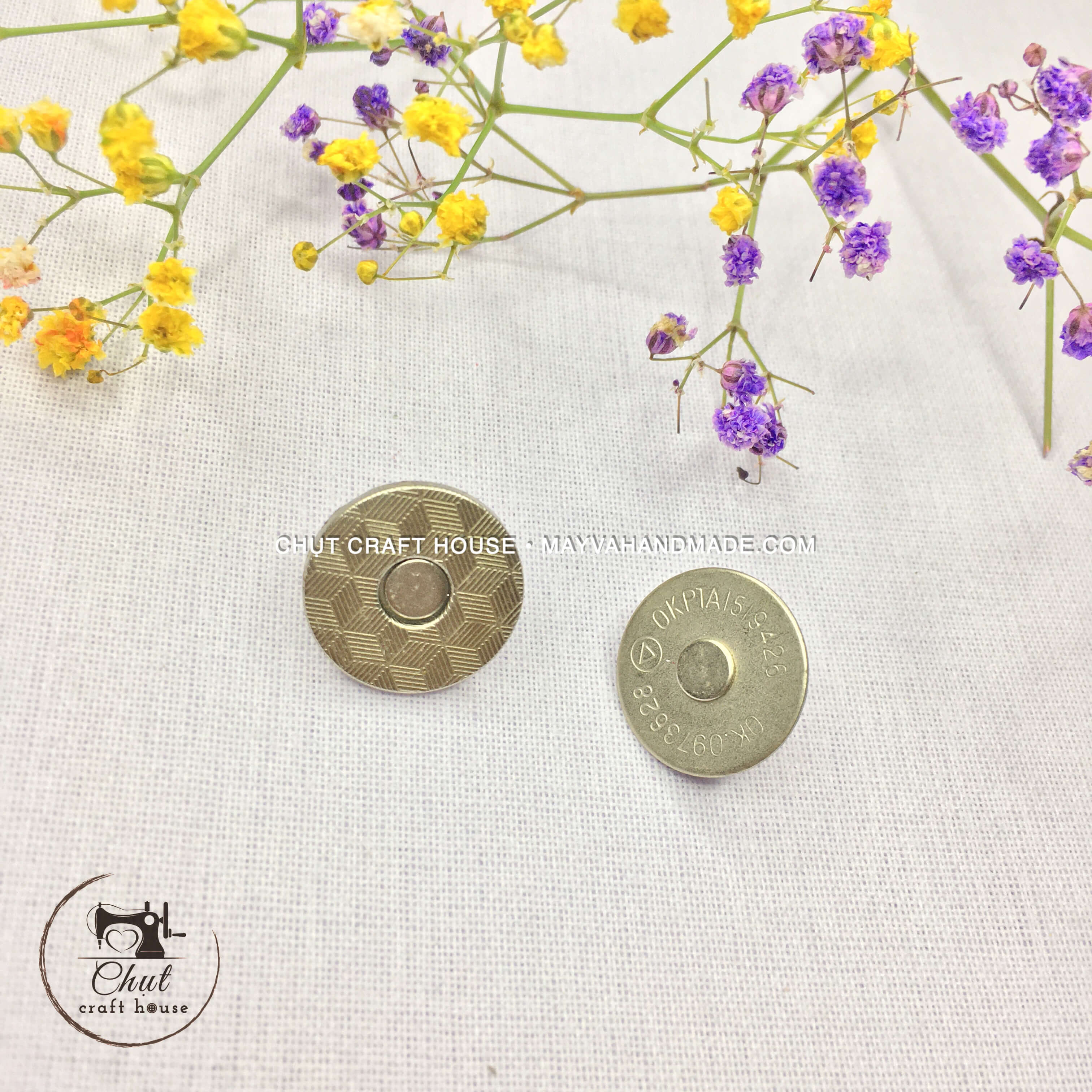 Cúc nam châm đồng - Nút hít cho túi ví, sổ da