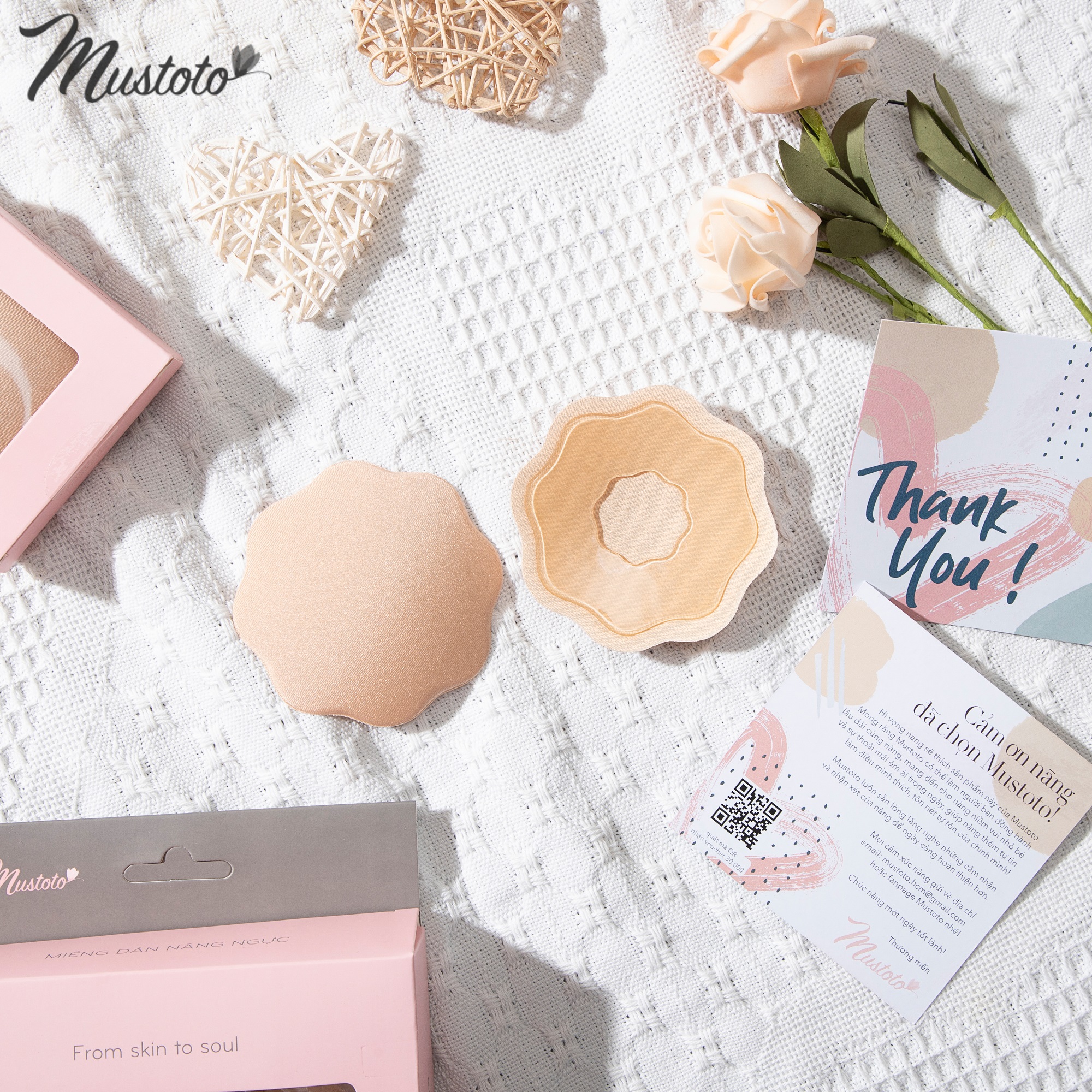 Miếng Dán Ngực Nhũ Hoa Vải Mustoto