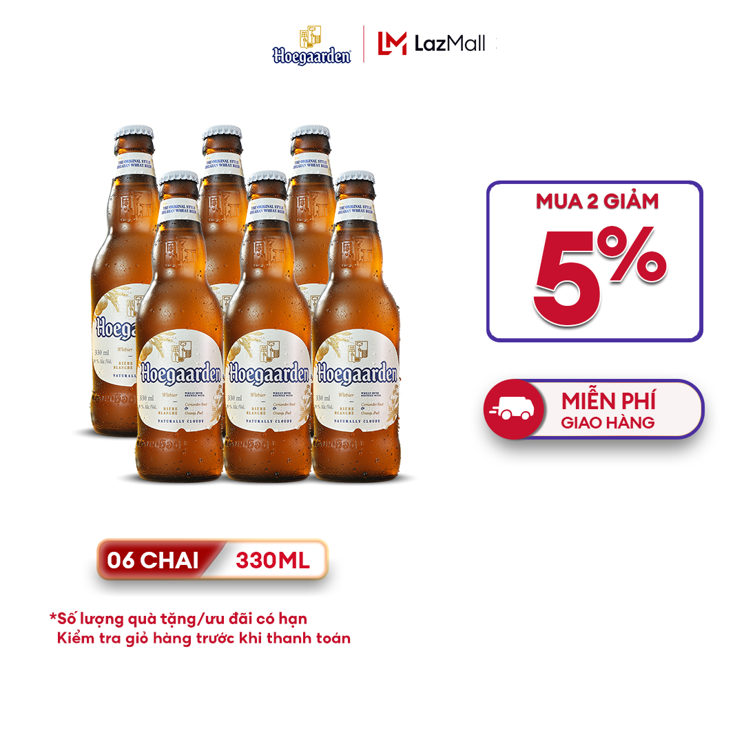 Lốc 6 chai bia Hoegaarden White
