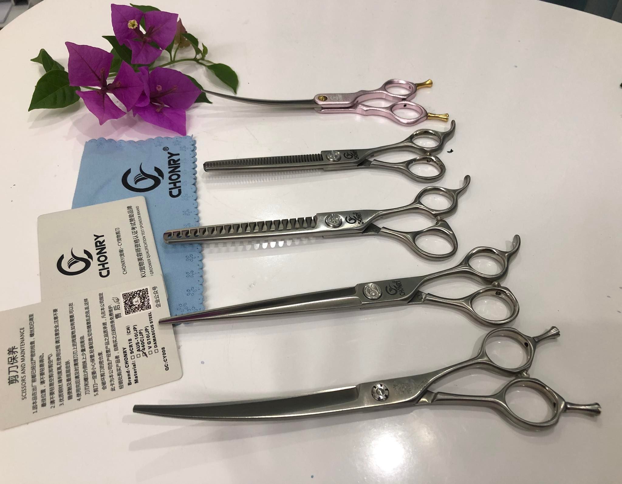 Kéo Tỉa Xương Cá 7.0 Inch Chonry cao cấp chuyên dành cho Spa Grooming cắt tỉa lông chó mèo