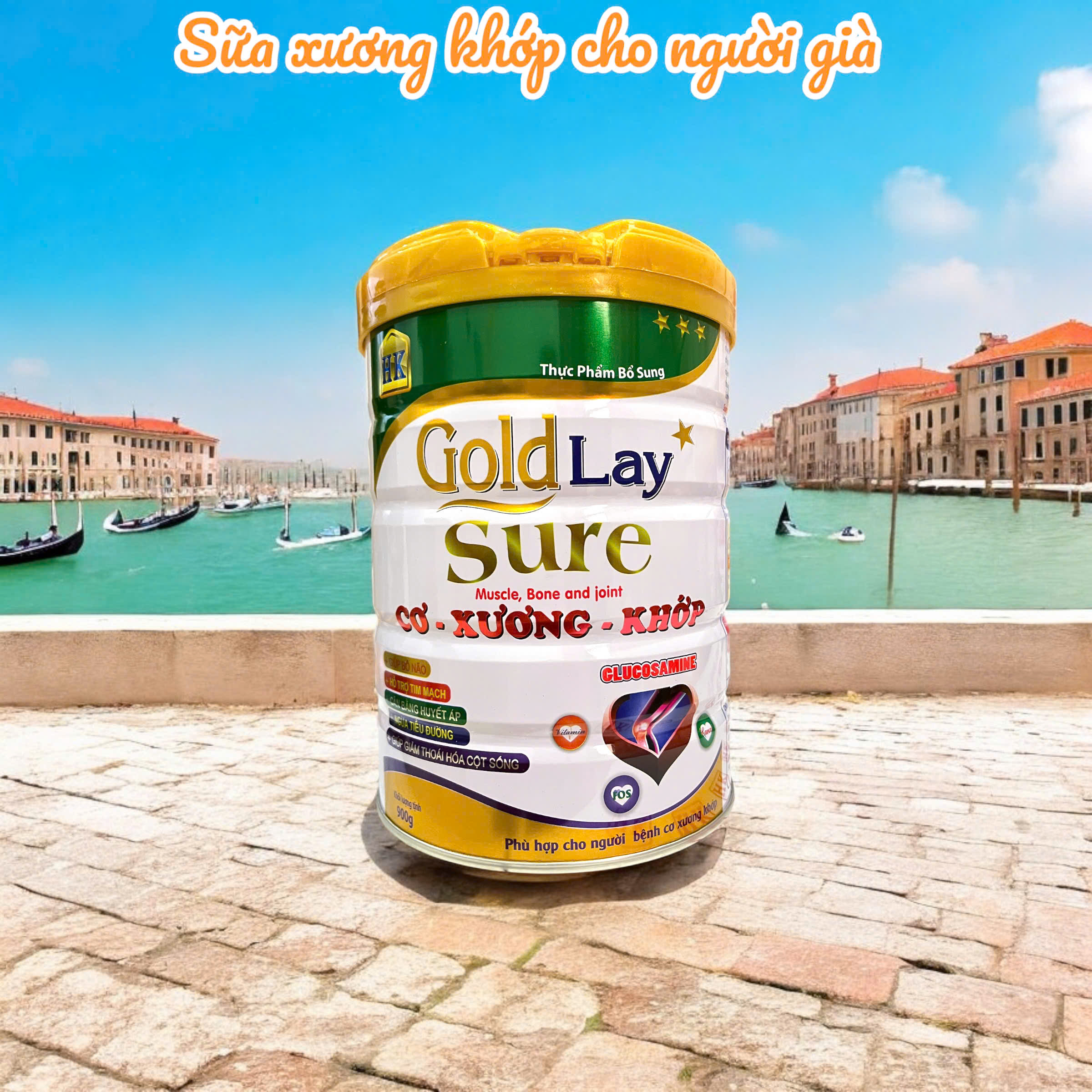 Sữa cho người già ĐẶC BIỆT CHO CƠ XƯƠNG KHỚP - Sữa Goldlay Sure 900g - Sữa cho người già Ngăn ngừa L