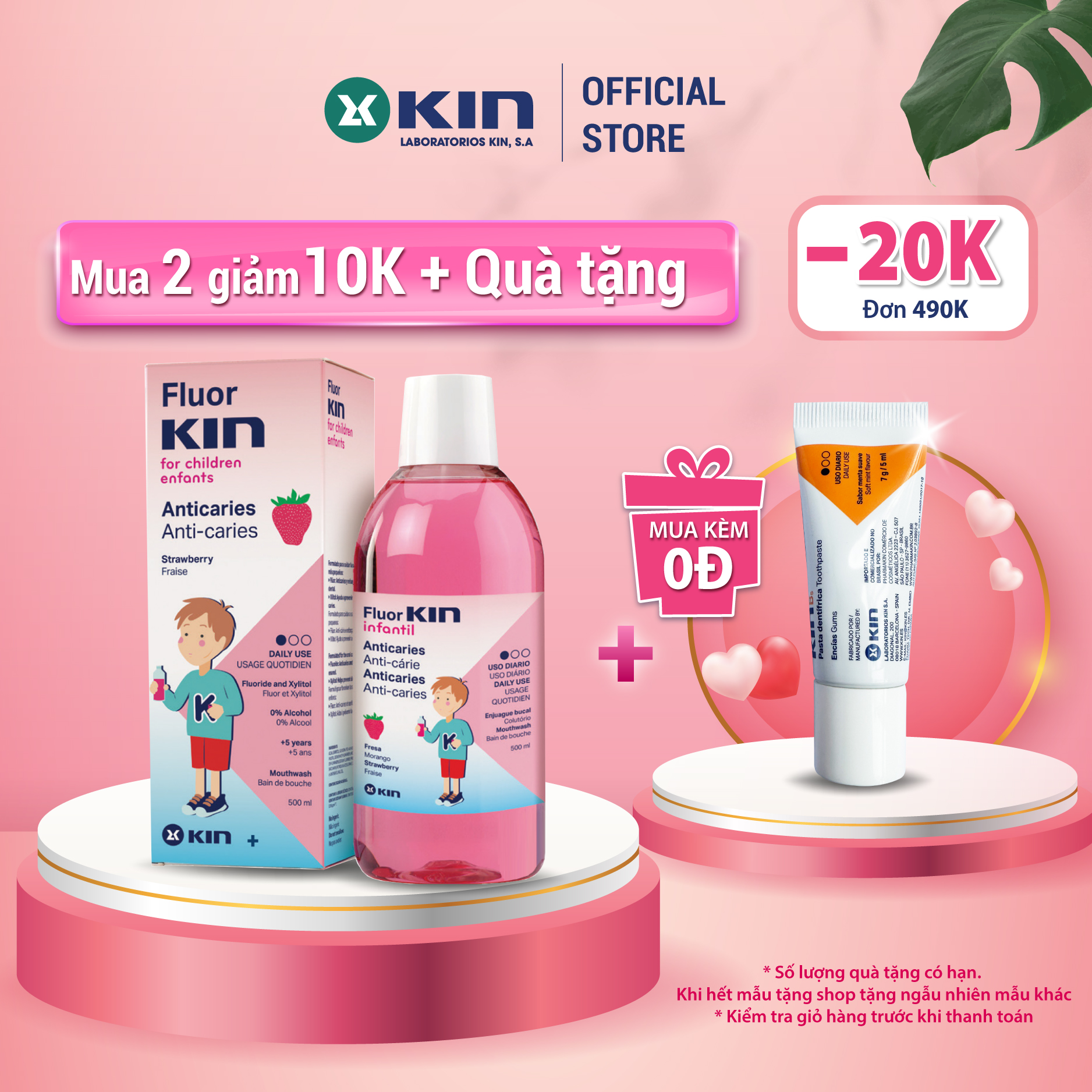 Nước súc miệng Fluorkin Infantil chăm sóc răng miệng cho trẻ trên 5 tuổi