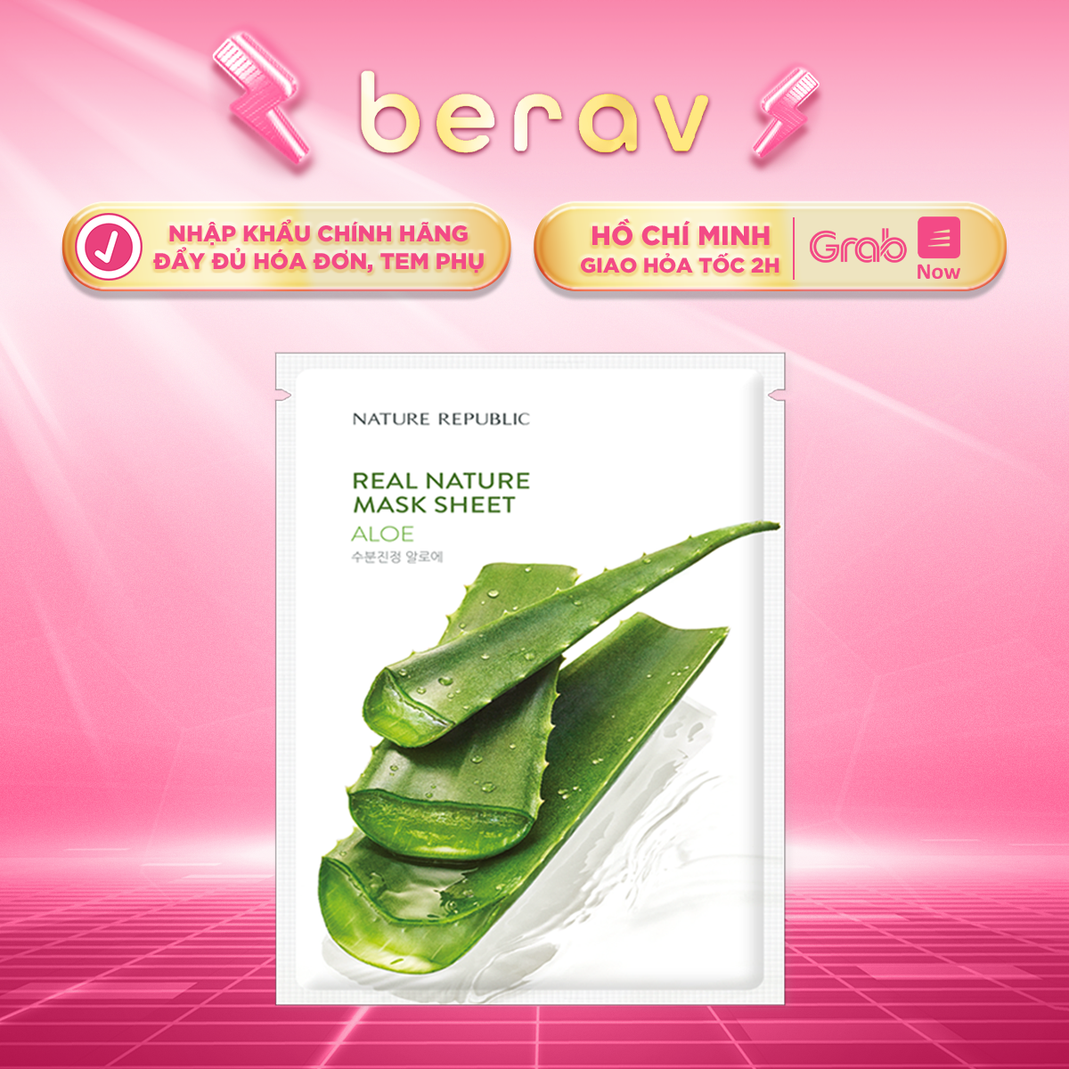 Mặt Nạ Giấy Nha Đam Nature Republic Cấp Ẩm, Làm Dịu Da Real Nature Mask Sheet 23ml