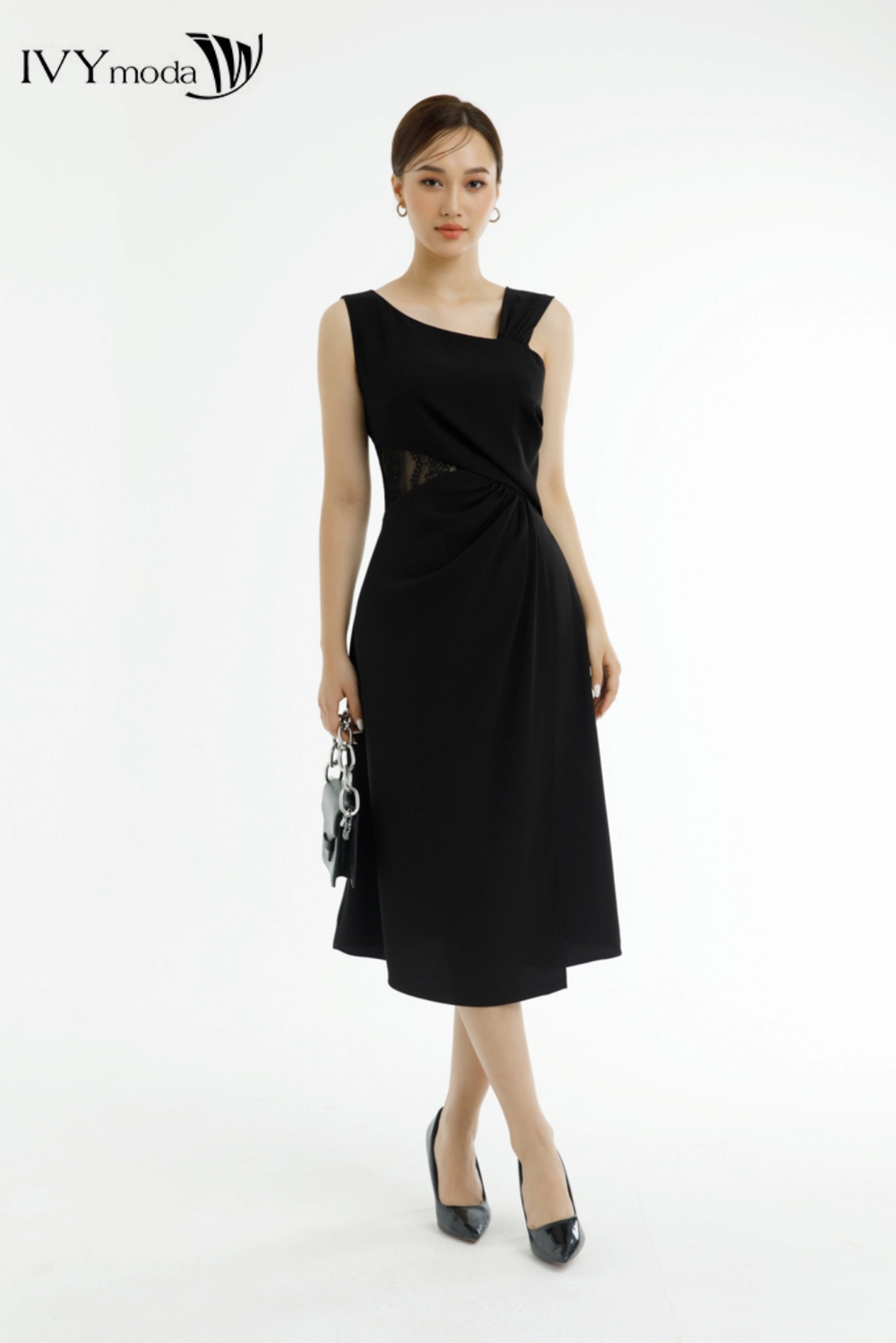Đầm cut-out phối ren ivy moda ms 41m7357