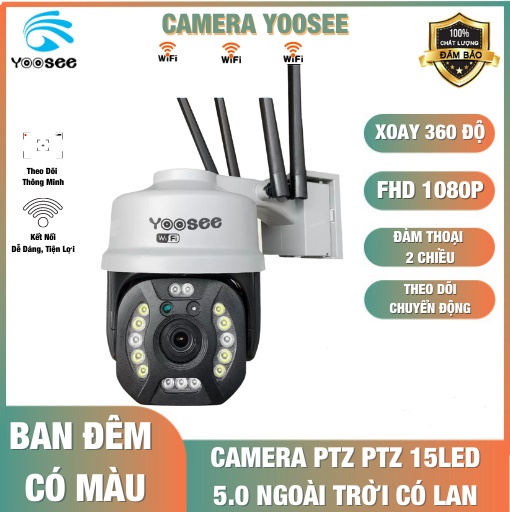 Camera IP Wifi Camera 360 Độ Camera Giám Sát Ngoài Trời CAMERA WIFI YOOSEE 14 LED 4 ANTEN 5.0MP Full HD 14 Đèn LED Quay Rõ Nét Xoay 360 Xem Ban Đêm Có Màu Đàm Thoại 2 Chiều Phát Hiện Chuyển Động Chống Trộm