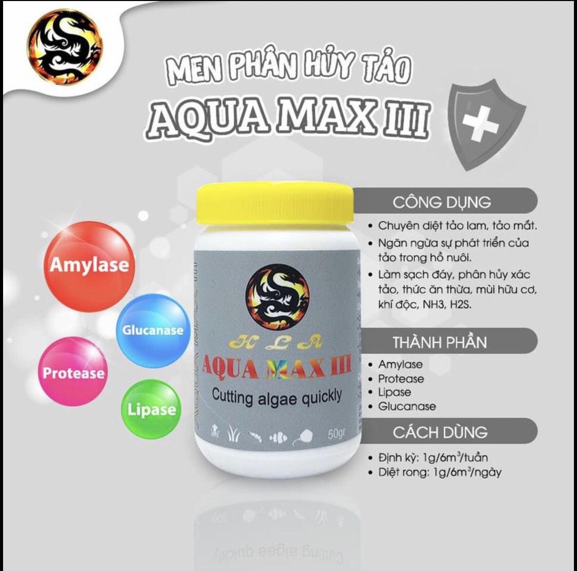 Men / thuốc diệt tảo hồ cá AQUA MAX 3