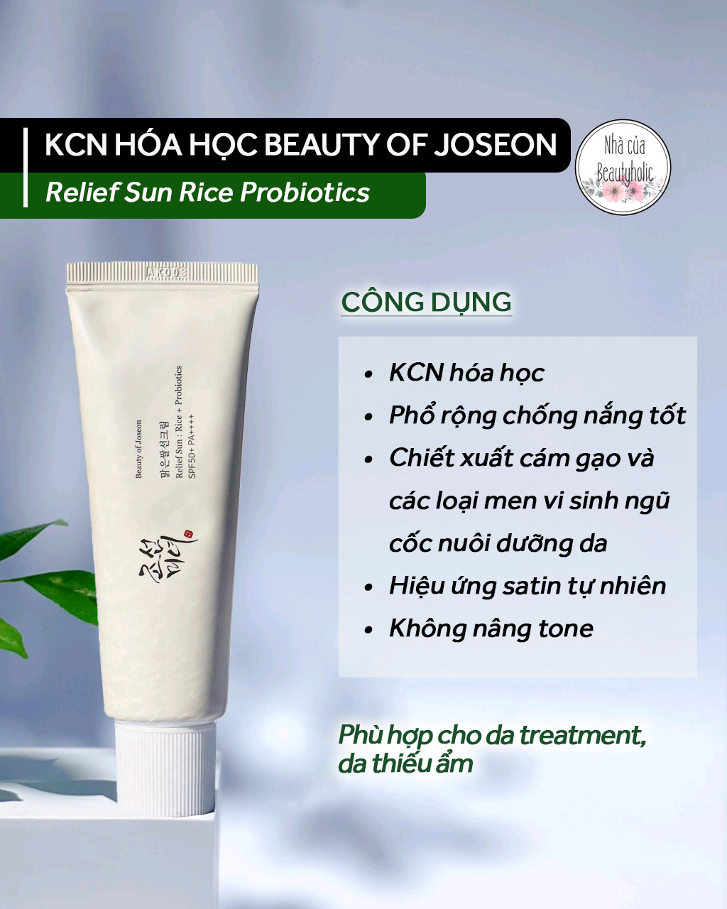 [Nhacuabeautyholic] Kem chống nắng hóa học BEAUTY OF JOSEON
