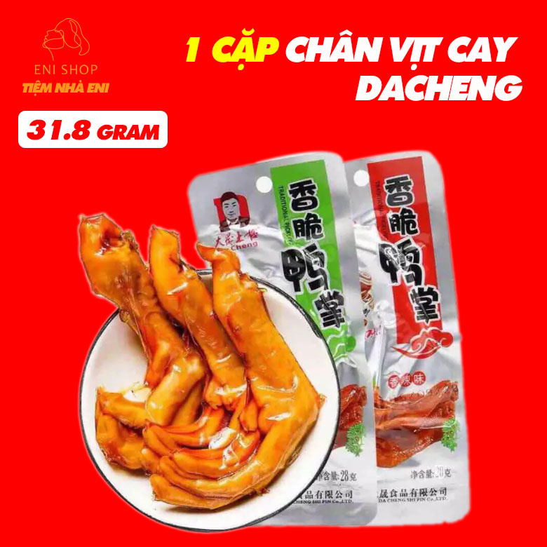 [BÃO SALE 3 NGÀY] [1 CẶP] Chân Vịt Cay DaCheng - Loại To 31,8g - Chân Vịt Cay Giòn Hoa Tiêu Thơm Ngon - Đồ Ăn Vặt