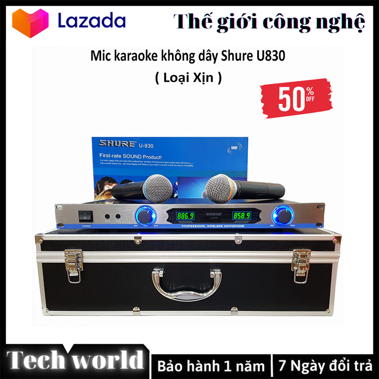 Micro không dây shure u830 - mic karaoke gia đình, sân khấu - độ nhạy cao, bắt sóng xa, chống hú rít, tay micro shure u830 được làm từ nhựa tổng hợp có độ bền cao, được phủ một lớp sơn đen bóng, tôn lên sự cao cấp, sang trọng.