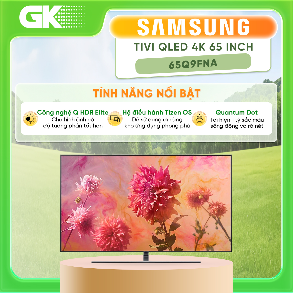 Trả góp 0% - smart tivi 4k qled samsung 65 inch 65q9fna - bảo hành 2 năm.