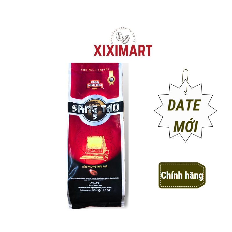 Cà Phê Trung Nguyên Sáng Tạo 5, gói 340gr Cà Phê Rang Xay Trung Nguyên Legend, Hương Thơm Vị Đậm Đà