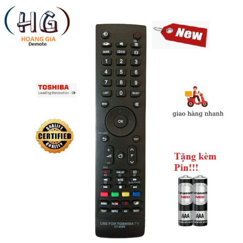 Điều khiển tivi Toshiba CT-8068. TV Toshiba 32L 43U 43L 49L 49U 50U 55L Smart TV- Hàng tốt