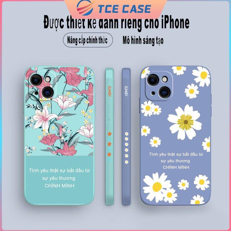 Ốp lưng iphone ốp iphone Flowers viền vuông ốp lưng điện thoại case iphone13/6/7plus/8/8plus/x/xr/xs/11/12/pro/max