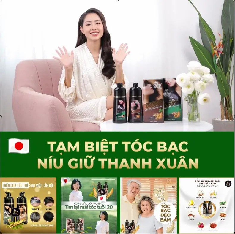 Sin hair nhật bản dầu gội phủ bạc nhân sâm, phủ bạc đen tóc, nâu tóc từ lần gội đầu tiên