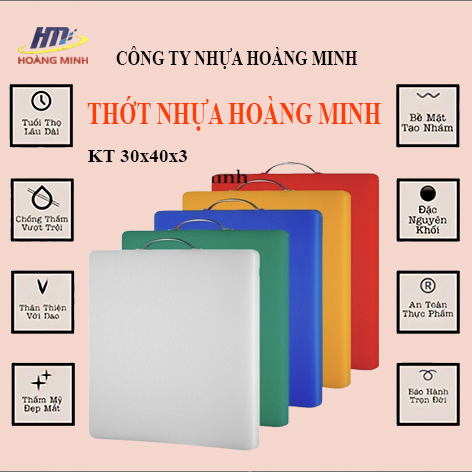 thớt nhưa, thớt nhà hàng, thớt gia đình, 30x40x3cm. nhưa PE nguyên khối  chặt thái thịt gà thịt lợn, bảo hành 1 năm nếu vỡ