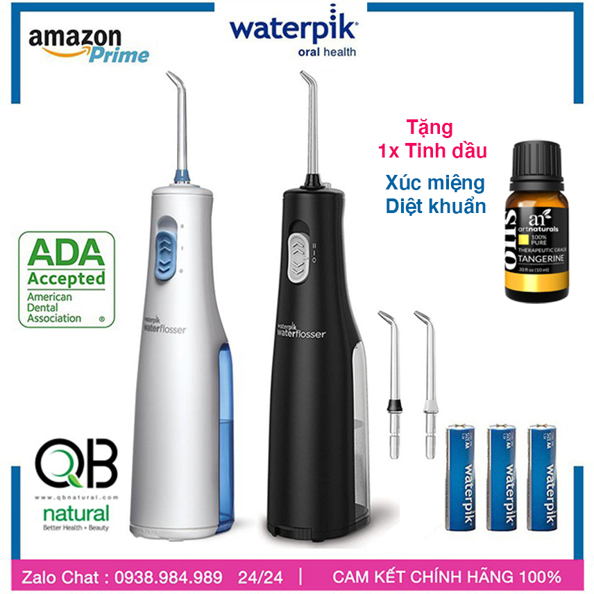 [HCM]Nha Khoa USA Máy Tăm Nước Waterpik WF02 Máy Tăm Nước Cầm Tay - Waterpik Cordless Water Flosser Tiện Lơi dễ dàng mang đi du lịch