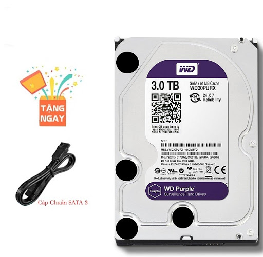 Ổ cứng hdd western purple 3tb sata3 5400rpm