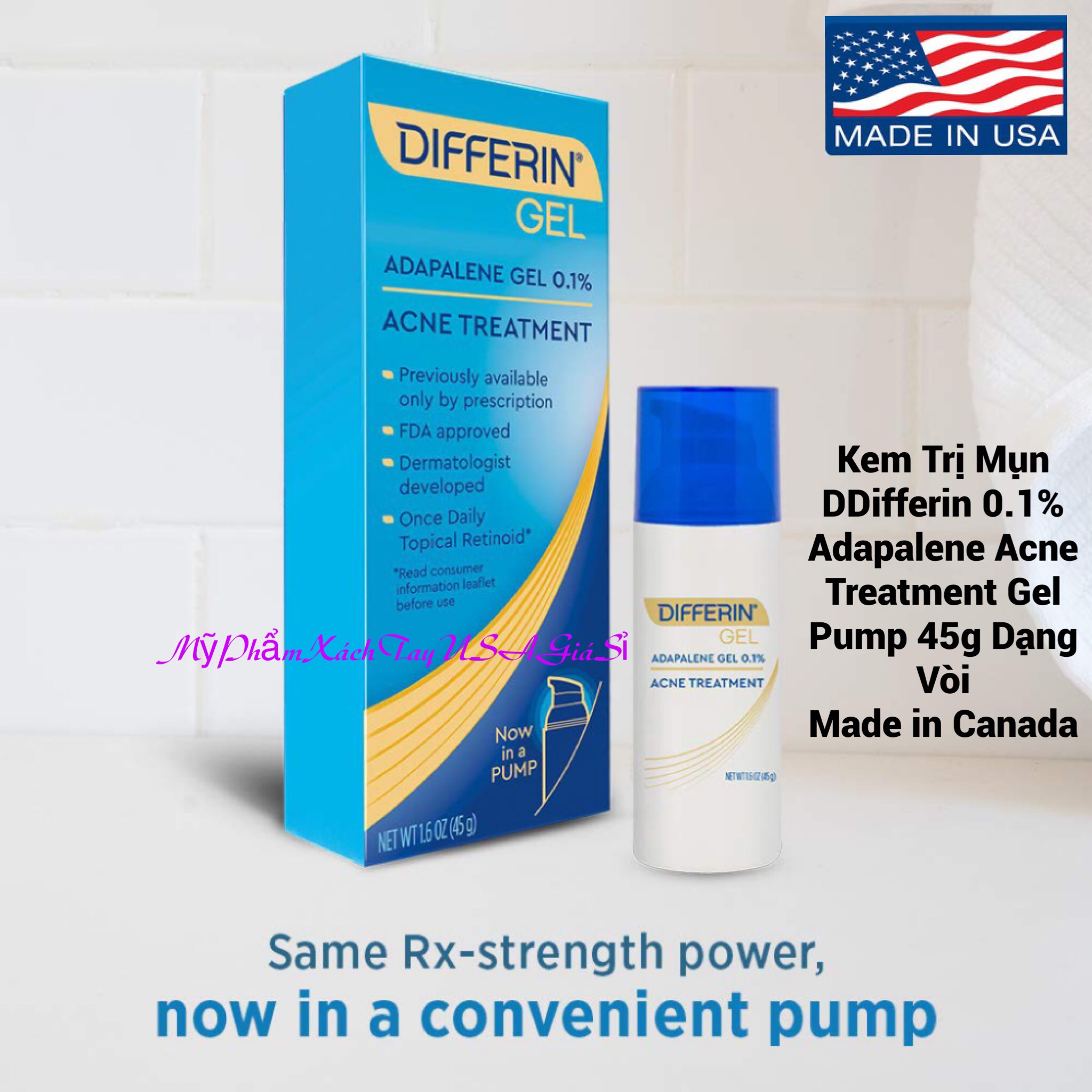 Kem ngừa mụn  Gel Pump 45g (Dạng Vòi)Hàng Canada