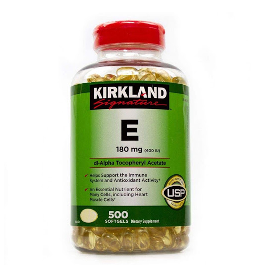 Viên vitamin e nắp đỏ kirkland signature vitamin e 400 iu 500 viên