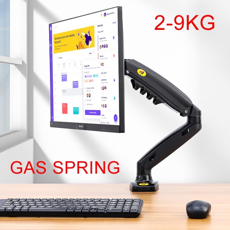 Giá treo màn hình lcd NB F80 17-30inch tải 9kg , xoay màn hình 360 độ, arm màn hình M051, H80 17-27 inch tải 9kg, nâng cao màn hình hơn F80
