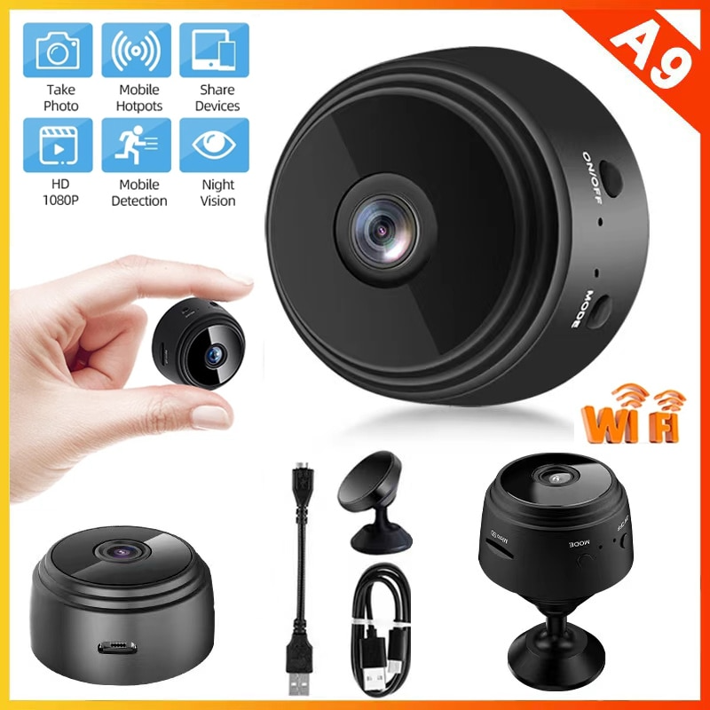 Camera Mini Wifi A9 PRO HD 1080P _Camera Mini A9S_ Camera Giám Sát Wifi An Ninh Camera Nhà P2P Camera Wifi Tầm Nhìn Ban Đêm Camera Không Dây theo Dõi Từ Xa Ứng Dụng Điện Thoại BẢO HÀNH HÃNG 24 THÁNG.