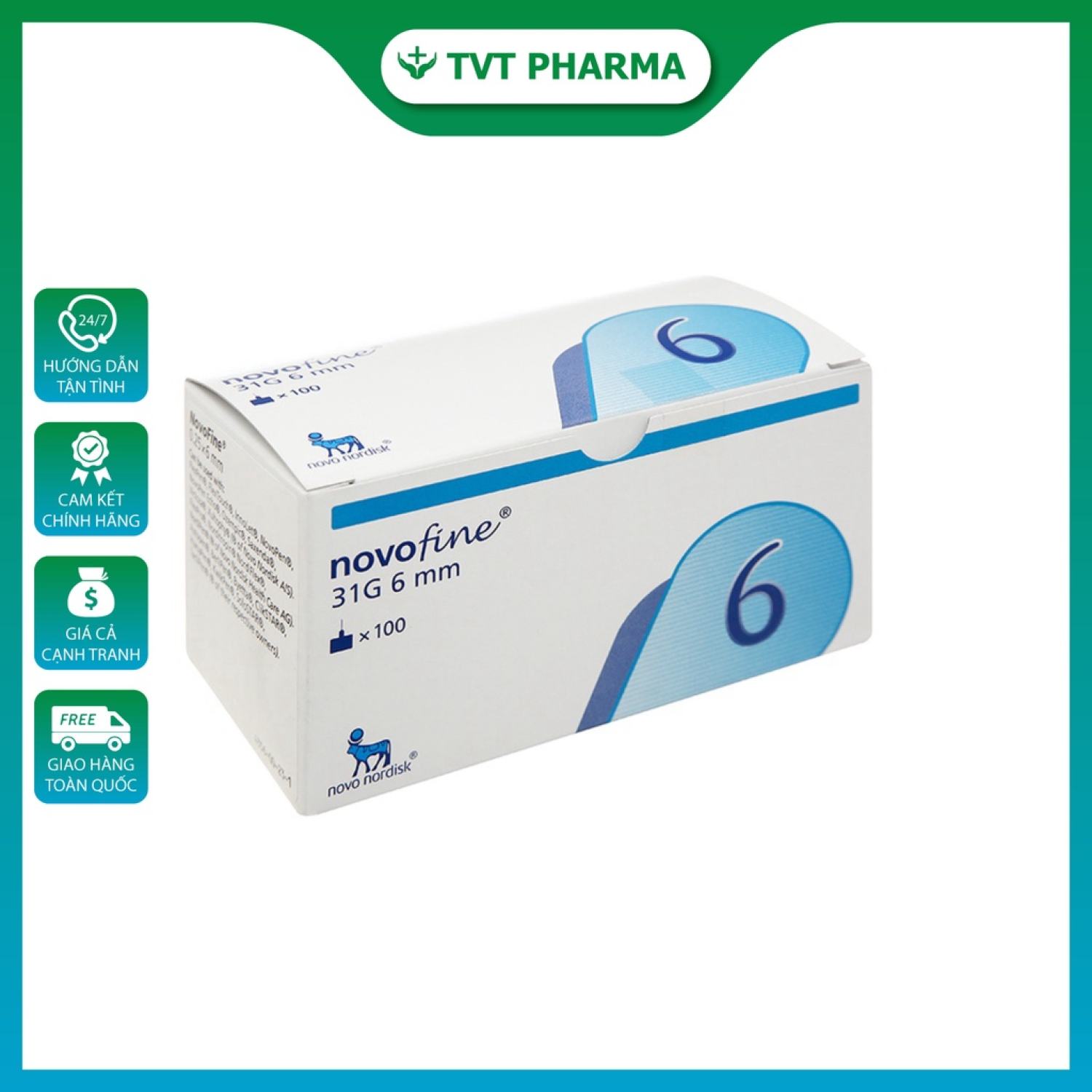 [ CHÍNH HÃNG ] Đầu kim Novofine dùng cho bút tiêm của Novo Nordisk 31G (0,25 x 6mm)