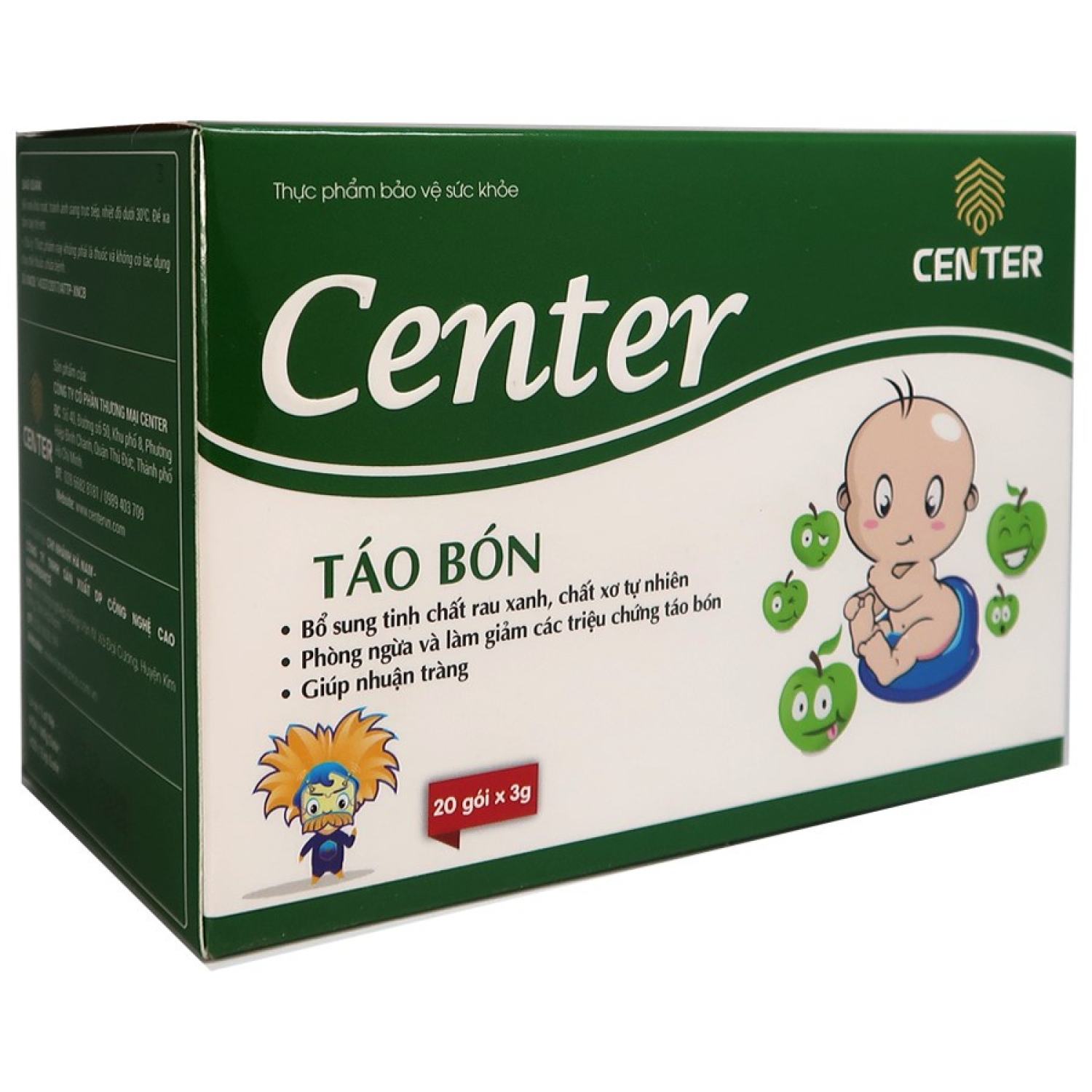 Táo bón center hỗ trợ nhuận tràng, mềm phân cho béchính hãng