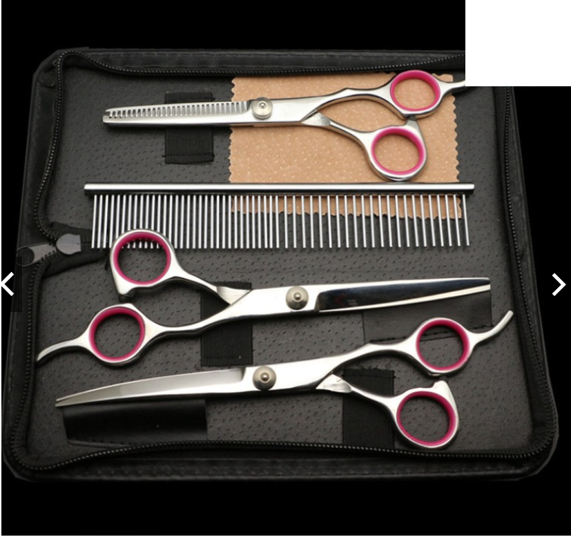 Bộ kéo spa 3 kéo 1 lược cắt tỉa lông chó mèo thú cưng kèm túi da