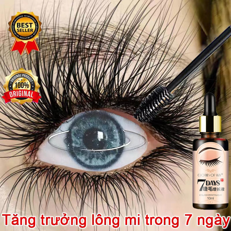 Tinh chất dài mi chăm Serum Kích thích mọc mi tự nhiên mi 10ml 7 ngày Tăng trưởng lông mi nhanh chóng làm cho lông mi dày hơn và cong hơn cho lông mi và lông mày giúp lông mi mọc dài mọc rậm mọc lông mi thật có hiệu quả