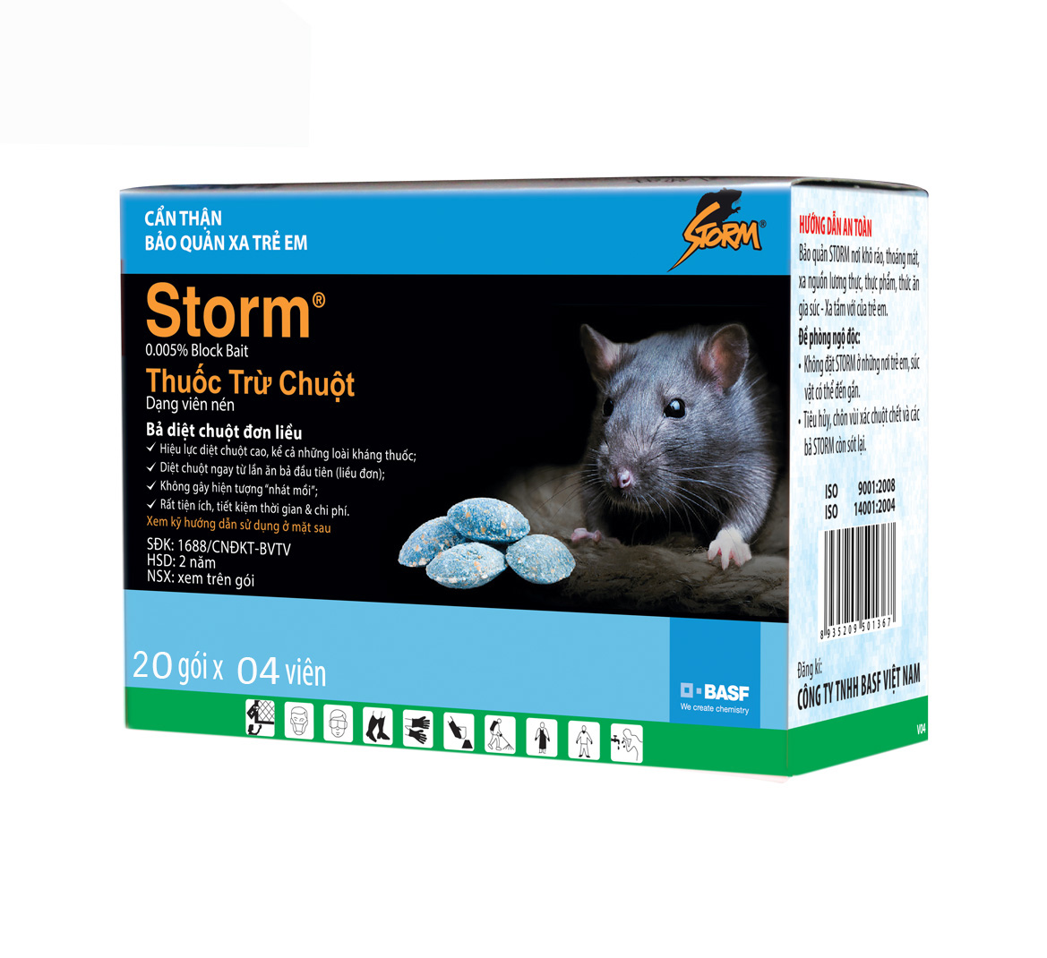 STORM 0.005% DIỆT CHUỘT TỨC THÌ (20 gói x 4 viên)
