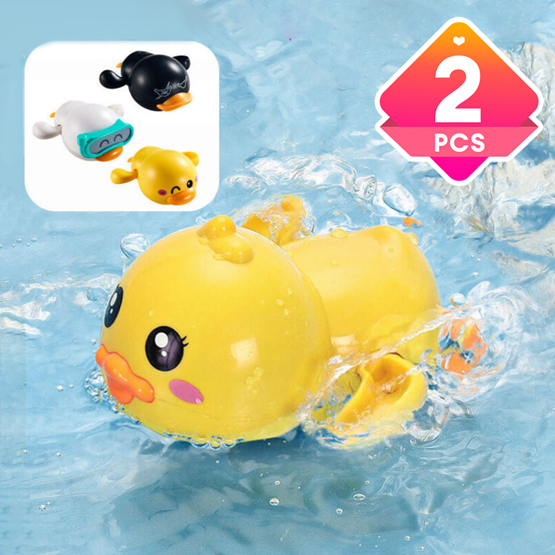 2pcs B.Duck Fishing Net Series Water Play Toys Cute and Fun Appearance Toys Soft Play Feel and Elastic Feel Water Play Toys Baby Grip Baby Bath Toys Bathing Cute Swimming Turtle Whale Pool Beach Class