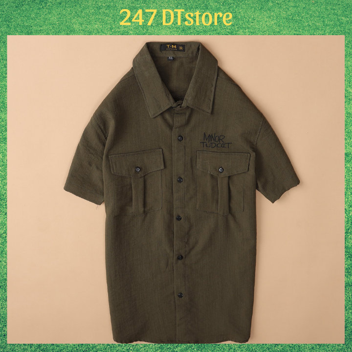 Áo sơ mi nam 💚freeship💚 áo sơ mi đũi tay ngắn cao cấp thời trang 247 dtstore smlq13