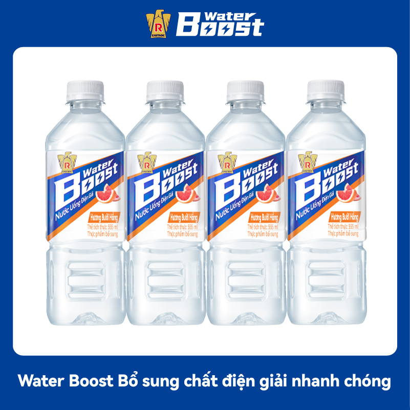 4 Chai Nước Giải Khát Water Boost Cung Cấp Khoáng Chất (555ml/chai)