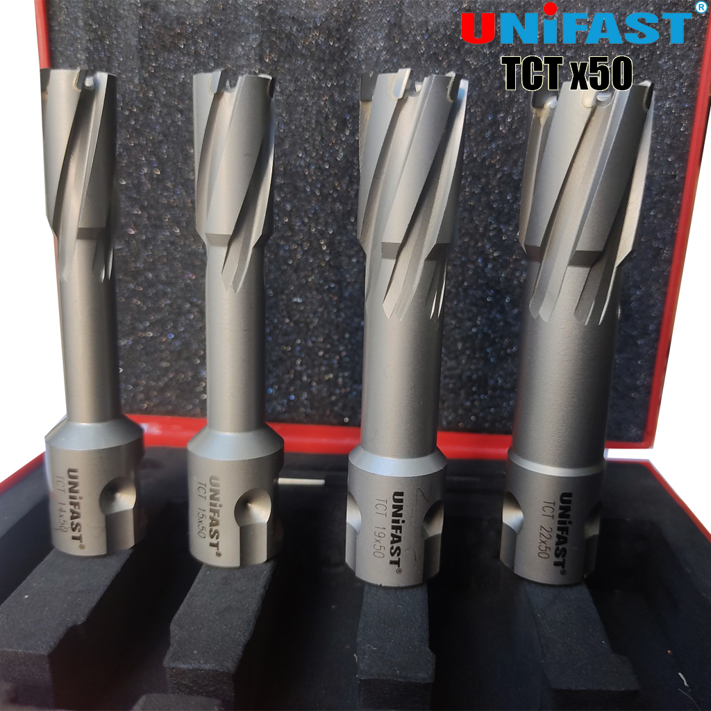 Mũi khoan từ TCT lưỡi hợp kim khoan sâu 50mm hiệu Unifast