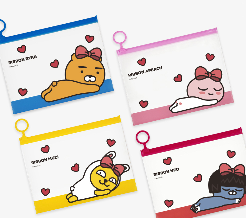 Kakao friends hộp bút nhựa pvc_apeach/ryan