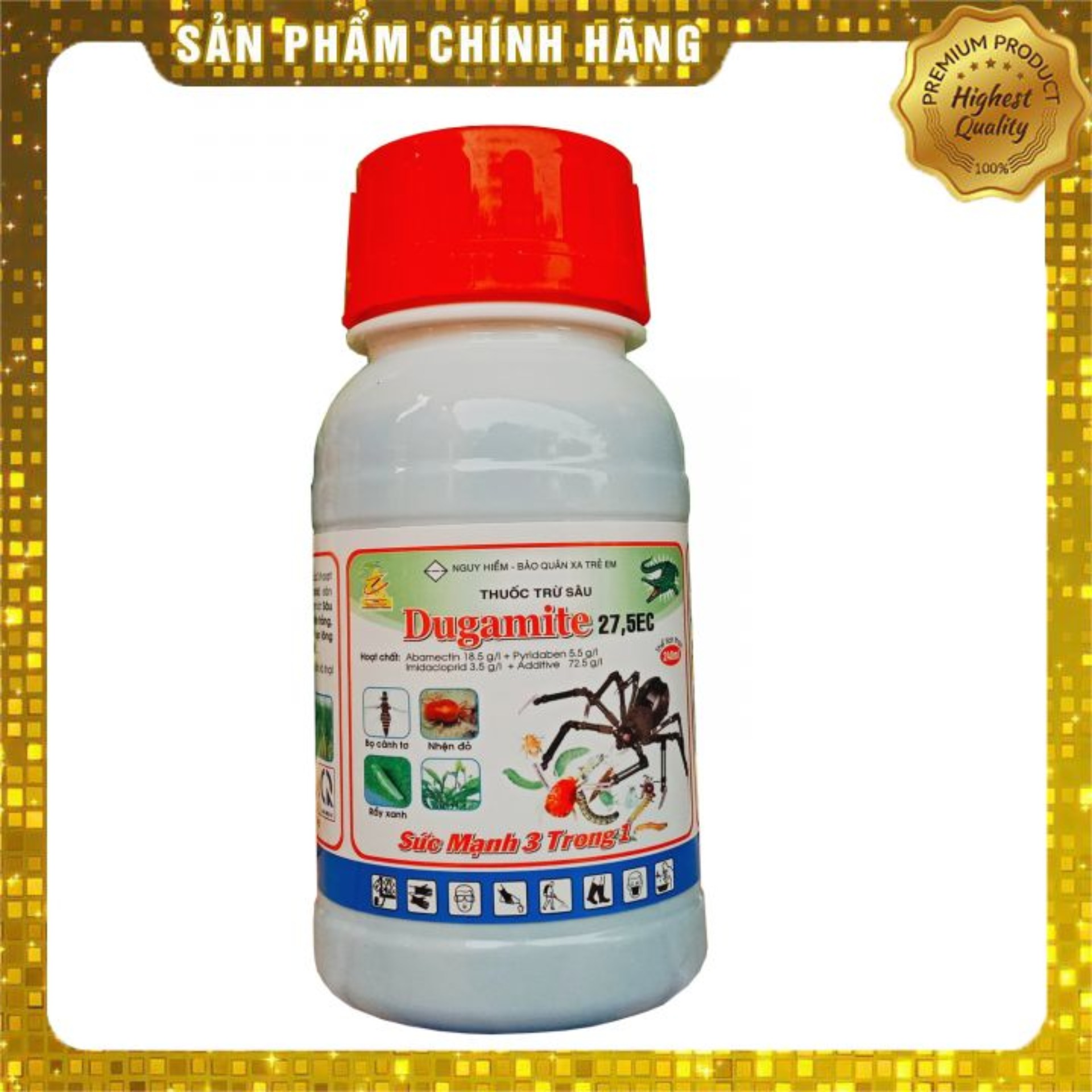 Thuoc trừ sâu Dugamite 27,5EC (450ml) trừ các loại sâu, rầy rệp. bọ trĩ. bọ nhảy và nhện trên các loại cây trồng