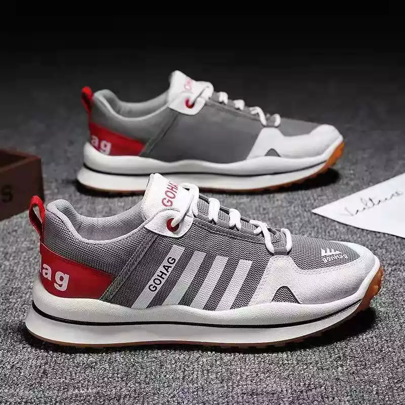 Giày thể thao nam mendo - giày sneaker màu xám - đen, giày thể thao đế độn tăng chiều cao - g5456
