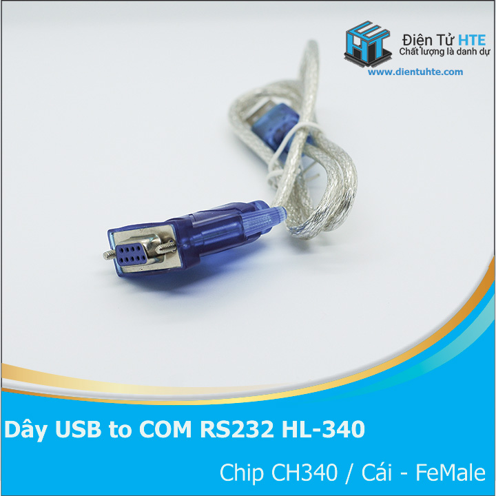 Dây usb to com rs232 hl-340 dùng chíp ch340 - female cổng cái