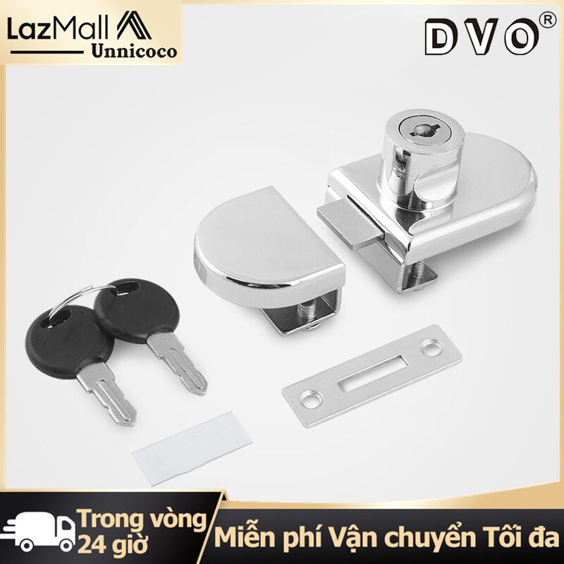 Khóa Cửa Kính Unnicoco Tủ Trưng Bày Không Cần Khoan Khóa Cửa Đôi Hợp Kim Kẽm