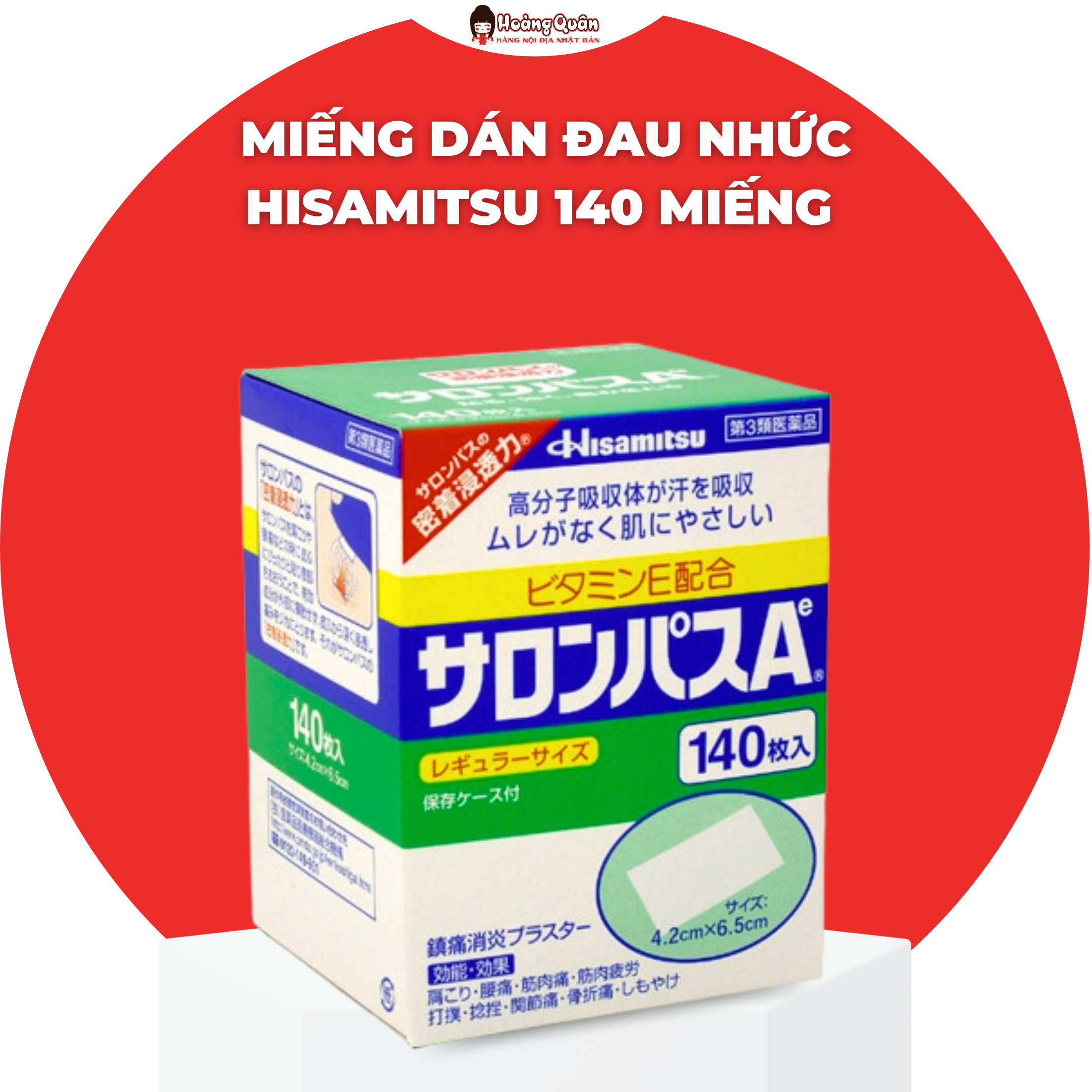 Miếng dán đau nhức hisamitsu 140 miếng nhật bản